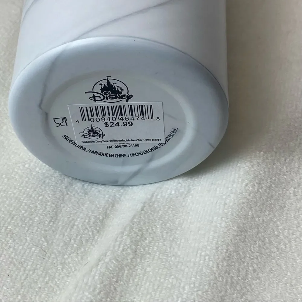 Walt Disney World Metal Tumbler W/Silicone Castle Straw New W/Tags